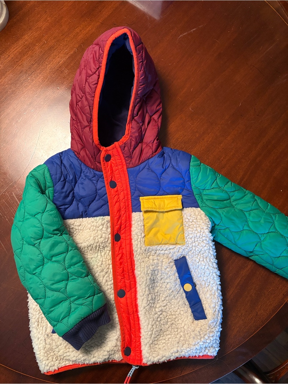 Mini Boden Quilted Borg Jacket 4/5